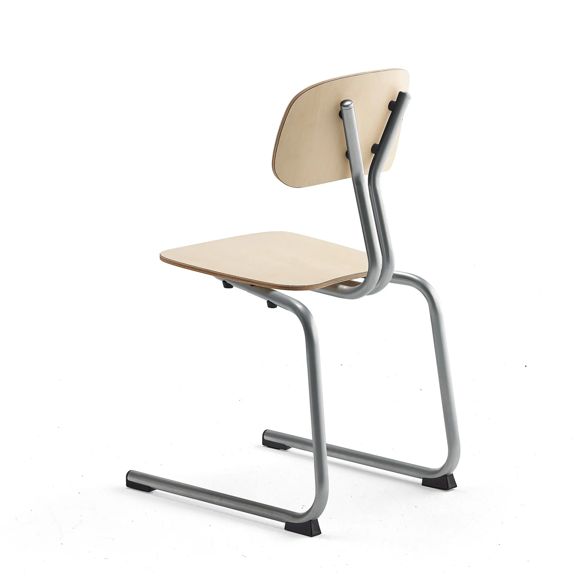 Oppilastuoli YNGVE L-malli, hopeanharmaa, koivu, korkeus: 460 mm