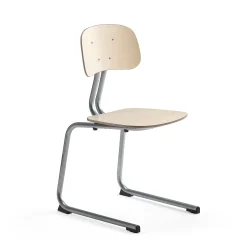 Oppilastuoli YNGVE L-malli, hopeanharmaa, koivu, korkeus: 460 mm
