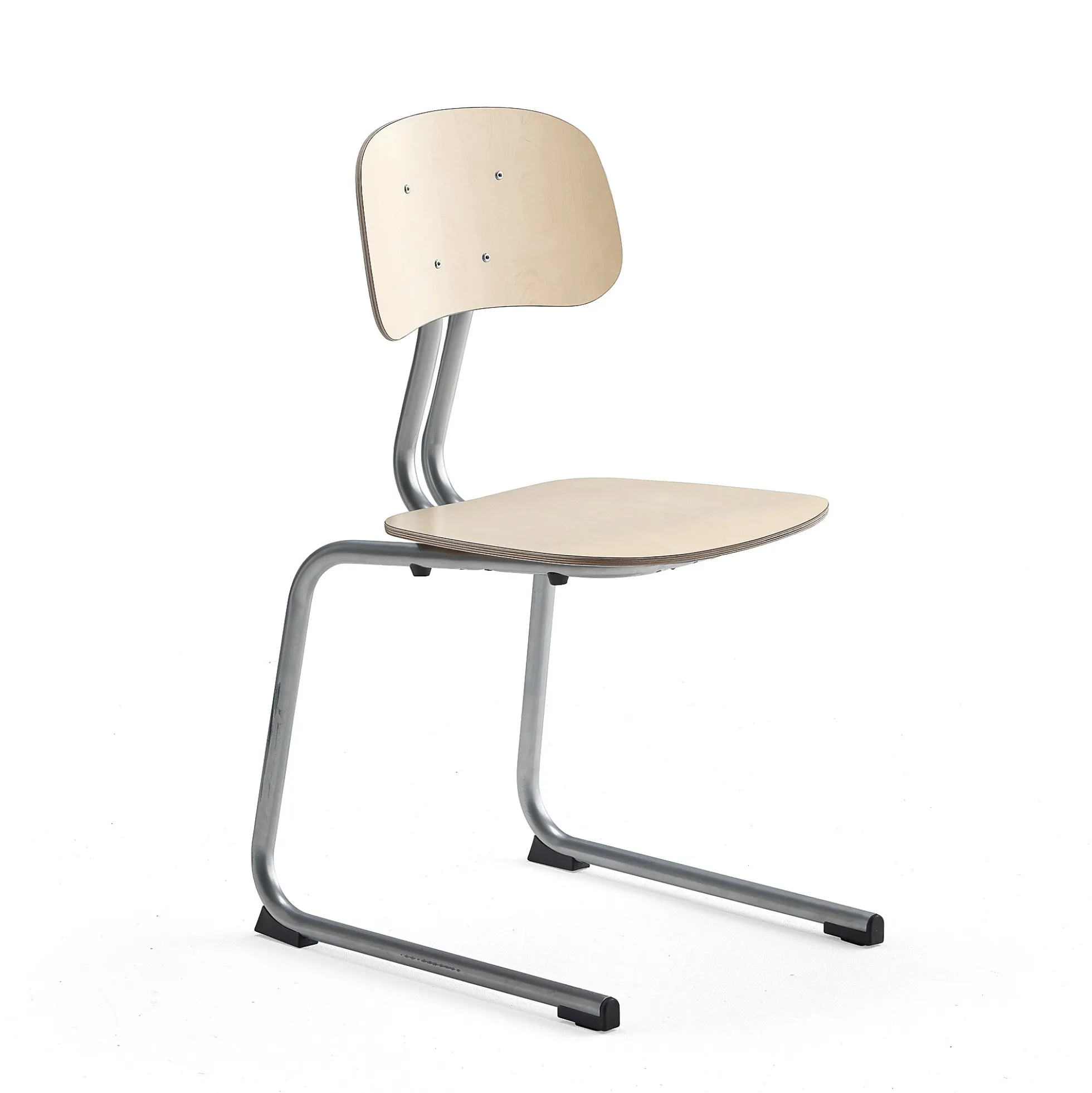 Oppilastuoli YNGVE L-malli, hopeanharmaa, koivu, korkeus: 460 mm