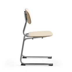 Oppilastuoli YNGVE L-malli, hopeanharmaa, koivu, korkeus: 460 mm