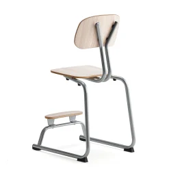 Oppilastuoli YNGVE L-malli, hopeanharmaa, saarni, korkeus 520 mm