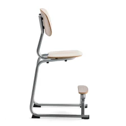 Oppilastuoli YNGVE L-malli, hopeanharmaa, saarni, korkeus 520 mm
