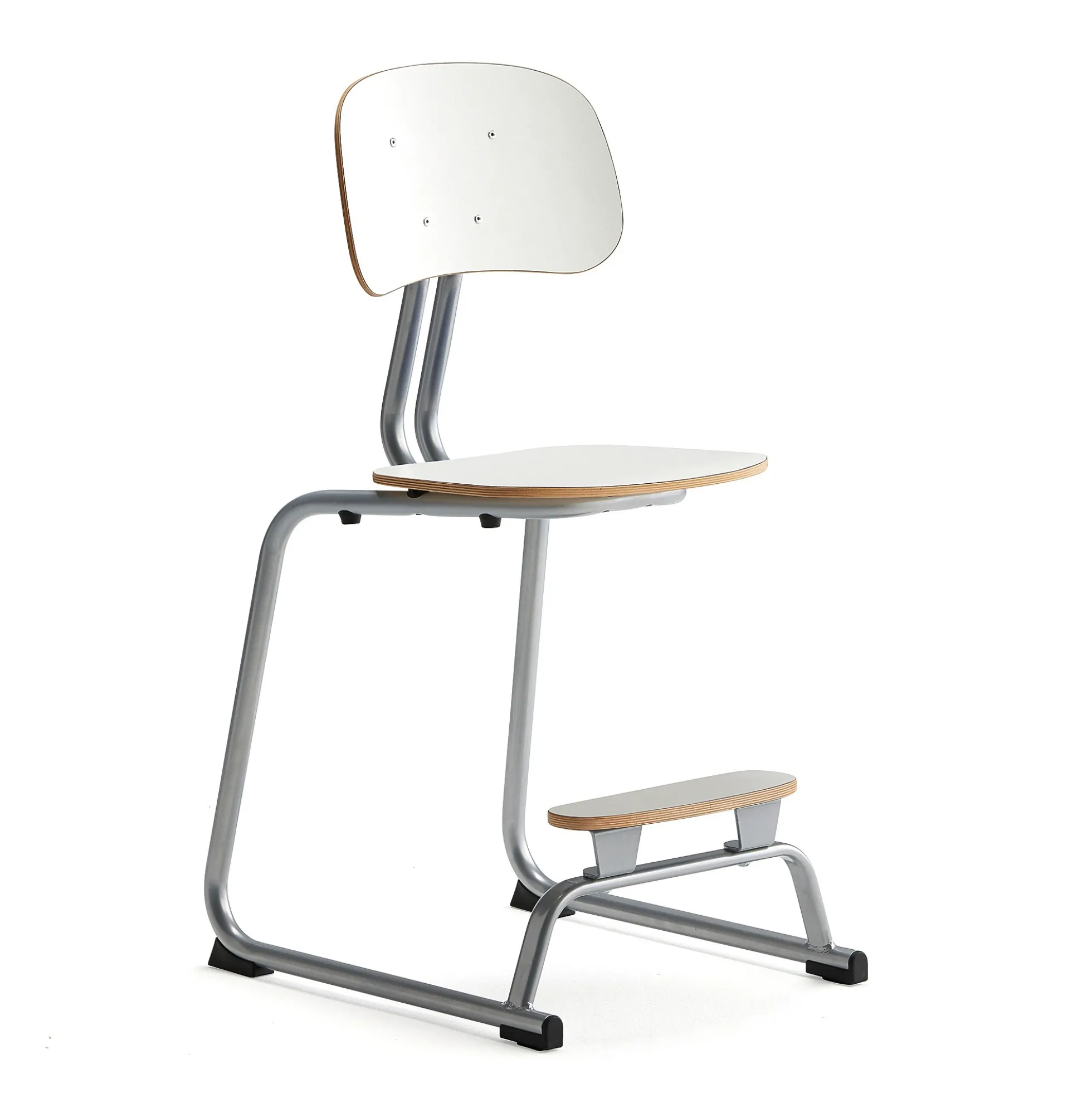 Oppilastuoli YNGVE L-malli, hopeanharmaa, valkoinen, korkeus: 520 mm