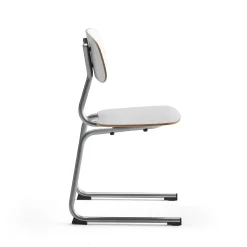 Oppilastuoli YNGVE L-malli, hopeanharmaa, valkoinen, korkeus: 460 mm