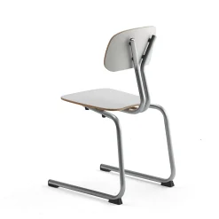 Oppilastuoli YNGVE L-malli, hopeanharmaa, valkoinen, korkeus: 460 mm