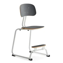 Oppilastuoli YNGVE L-malli, valkoinen, antrasiitinharmaa, korkeus: 520 mm