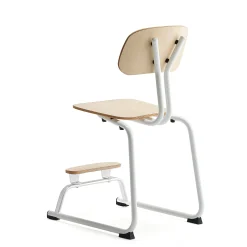 Oppilastuoli YNGVE L-malli, valkoinen, koivu, korkeus: 520 mm