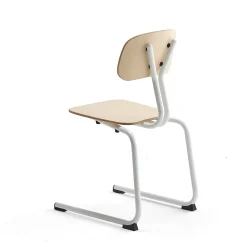 Oppilastuoli YNGVE L-malli, valkoinen, koivu, korkeus: 460 mm