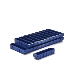 Ottolaatikko DETAIL Laatikkoon mahtuu 5 jakajaa, 400x94x80 mm, sininen, 20-pack