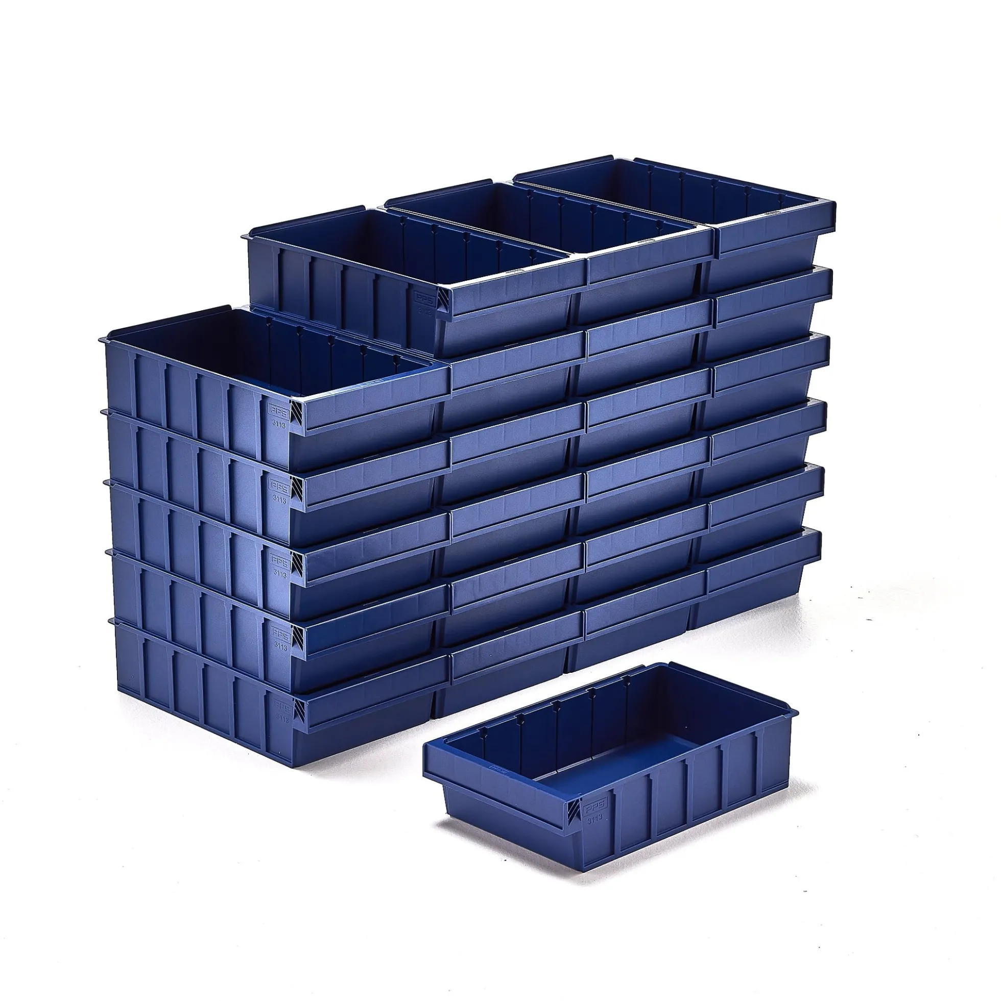 Ottolaatikko DETAIL Laatikkoon mahtuu 5 jakajaa, 400x230x100 mm, sininen, 24-pack