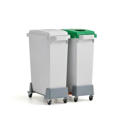 Pakettitarjous OLIVER 2x60 l jäteastia (harmaa) + kannet (vihreä + harmaa)
