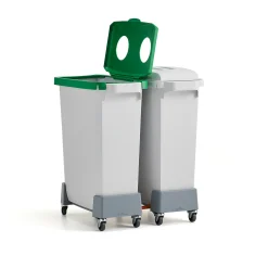 Pakettitarjous OLIVER 2x60 l jäteastia (harmaa) + kannet (vihreä + harmaa)