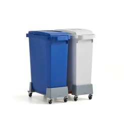 Pakettitarjous OLIVER 2x60 l jäteastia + kannet, 1 x harmaa + 1 x sininen