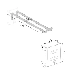Pakkauskoukku 170 mm, 5 kpl