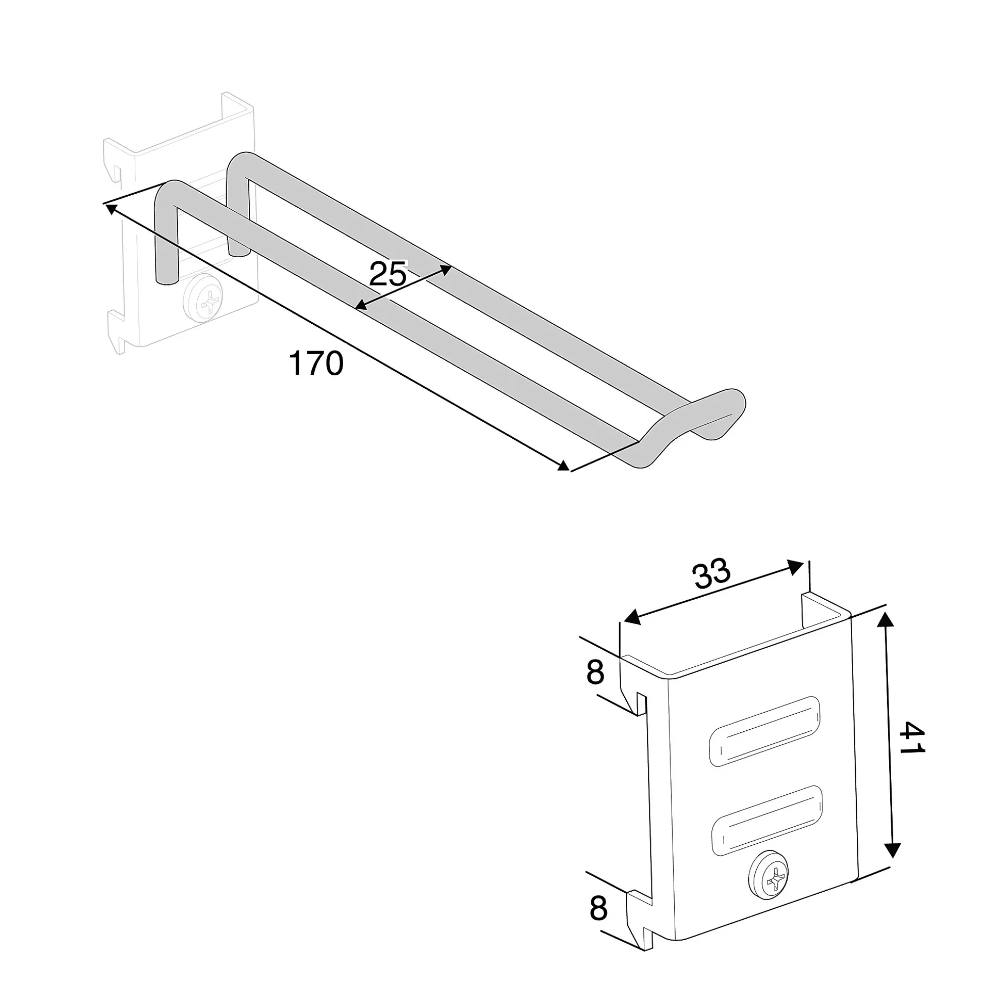 Pakkauskoukku 170 mm, 5 kpl