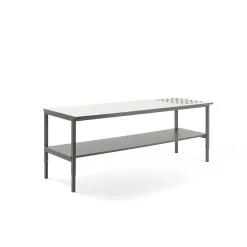 Pakkauspöytä CARGO Alahylly, rullat, 2000x750 mm, valkoinen pöytälevy