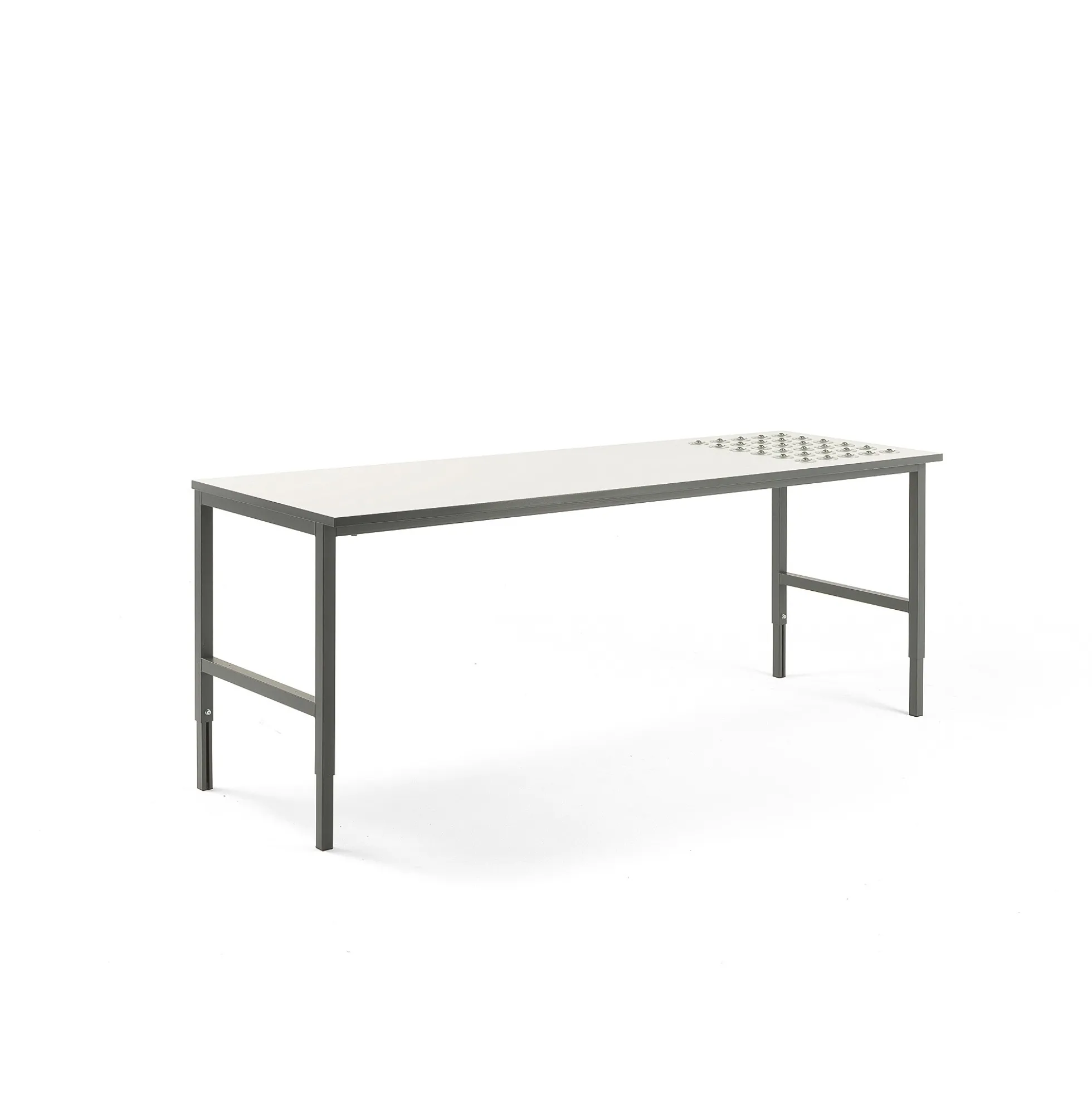Pakkauspöytä CARGO Rullat, 2400x750 mm, valkoinen, harmaa