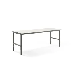 Pakkauspöytä CARGO 2400x750 mm, valkoinen laminaatti, harmaa runko