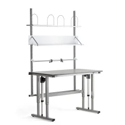 Pakkauspöytä MOTION Korkeussäädettävä, 1500x800 mm, harmaa