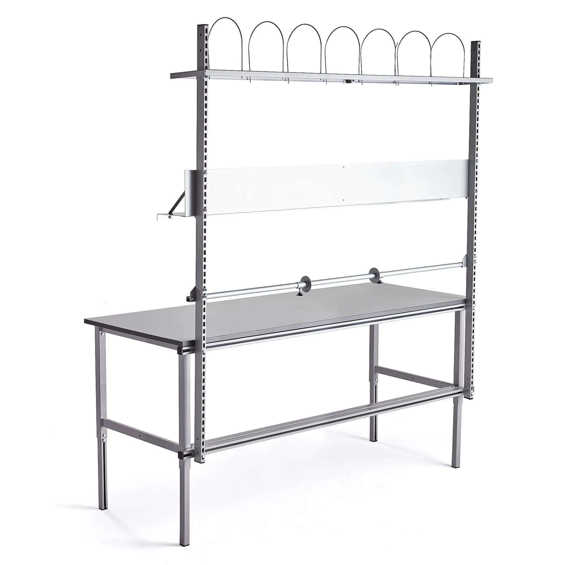 Pakkauspöytä MOTION Manuaalisesti korkeussäädettävä, 2000x800 mm, sis. laajennuskehikon