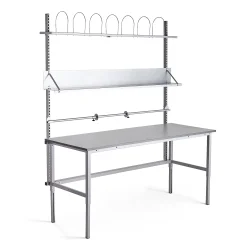 Pakkauspöytä MOTION Manuaalisesti korkeussäädettävä, 2000x800 mm, sis. laajennuskehikon