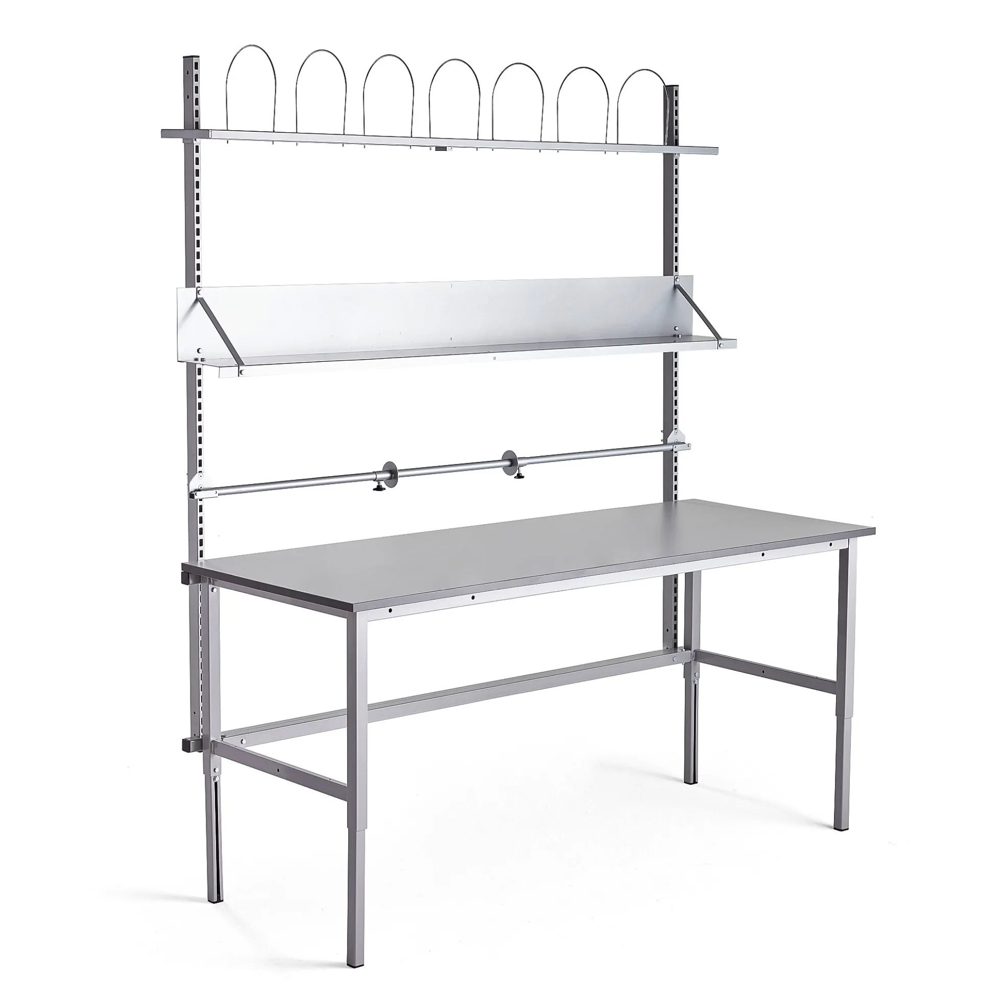Pakkauspöytä MOTION Manuaalisesti korkeussäädettävä, 2000x800 mm, sis. laajennuskehikon