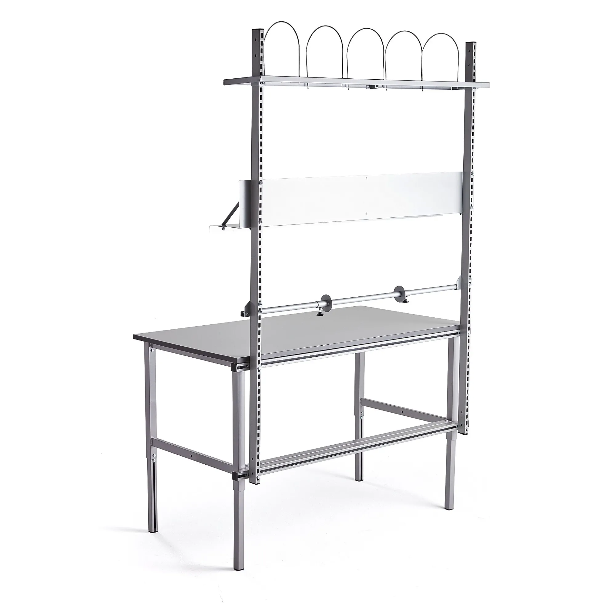 Pakkauspöytä MOTION Manuaalisesti korkeussäädettävä, 1500x800 mm, sis. laajennuskehikon