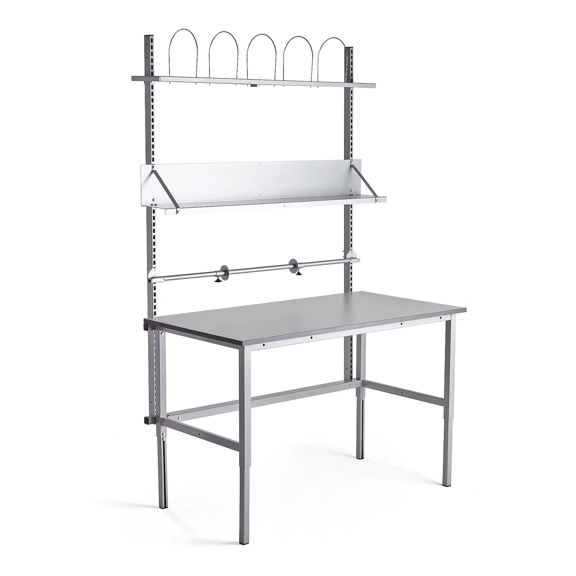 Pakkauspöytä MOTION Manuaalisesti korkeussäädettävä, 1500x800 mm, sis. laajennuskehikon