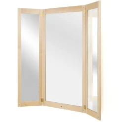 Peili Kolmeosainen, seinään kiinnitettävä, 670x1320 mm, koivu