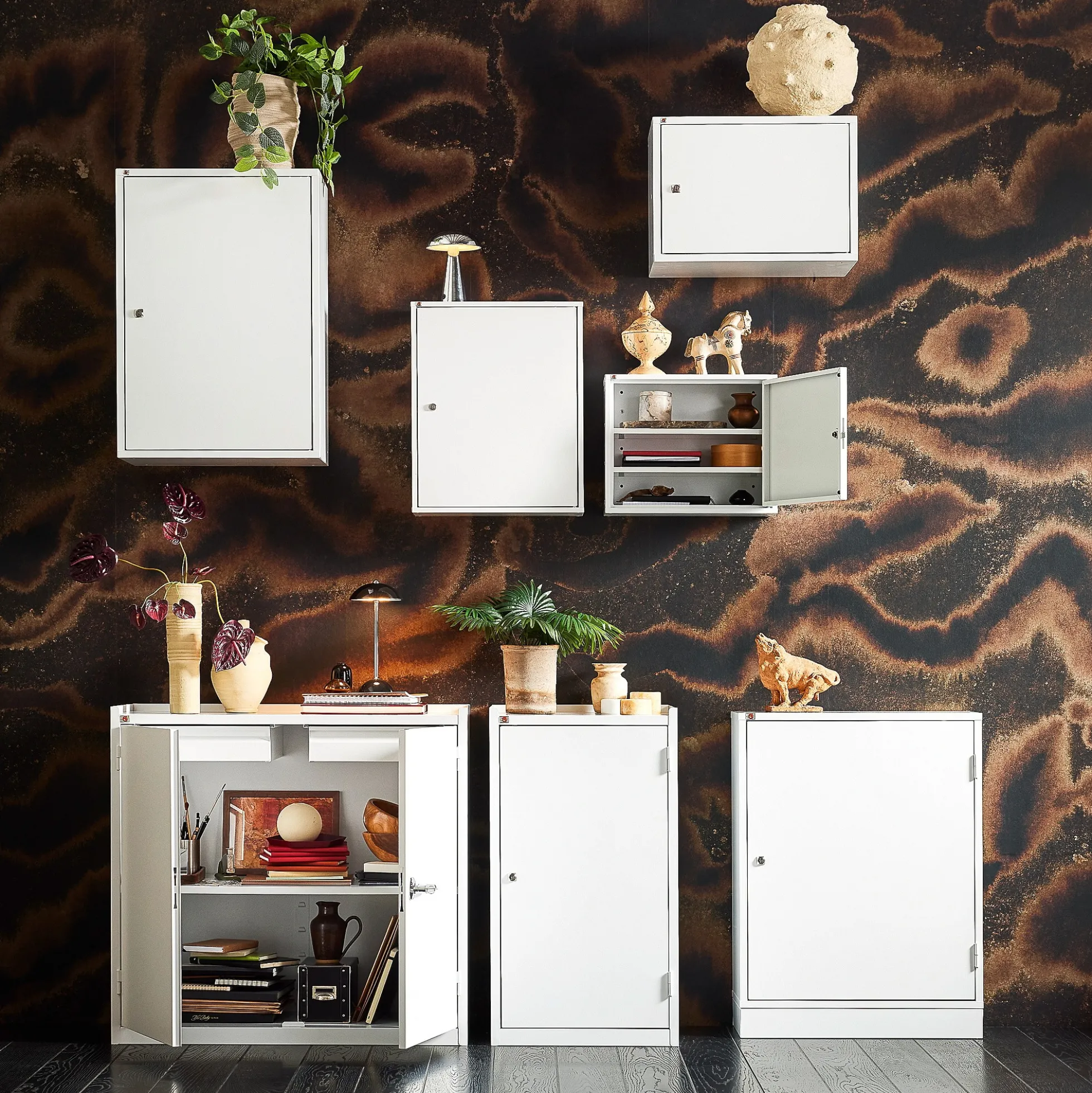 Peltinen säilytyskaappi SERVE 900x500x450 mm, valkoinen
