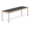 Penkki BURÅS 1510x420 mm, musta, hopeanharmaa
