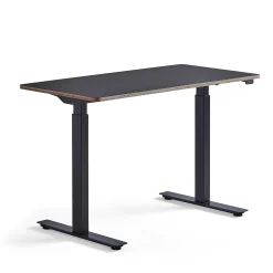 Pieni sähköpöytä NOVUS 1200x600 mm, musta jalusta, musta työtaso