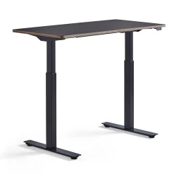 Pieni sähköpöytä NOVUS 1200x600 mm, musta jalusta, musta työtaso