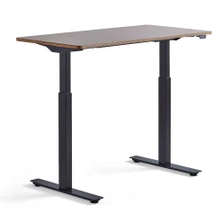 Pieni sähköpöytä NOVUS 1200x600 mm, musta jalusta, savenharmaa työtaso