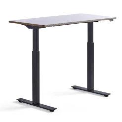 Pieni sähköpöytä NOVUS 1200x600 mm, musta jalusta, valkoinen työtaso
