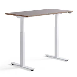Pieni sähköpöytä NOVUS 1200x600 mm, valkoinen jalusta, savenharmaa työtaso