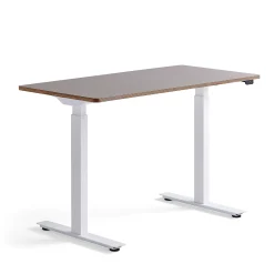 Pieni sähköpöytä NOVUS 1200x600 mm, valkoinen jalusta, savenharmaa työtaso