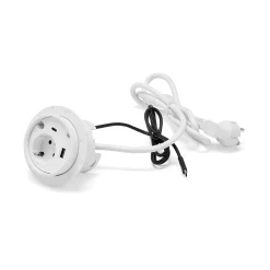 Pistorasia työpöytään UNIFY 1 sähköpiste, 1 USB-A, 1 USB-C, 2 kaapeliläpivientiä, valkoinen