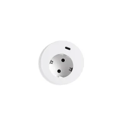 Pistorasia työpöytään UNIQUE 1 sähköpiste, 1 USB-C, valkoinen
