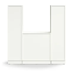 Postinlajitteluhylly QBUS 22 hyllytasoa + matala kaappi, sokkeli, 1636x1600x420 mm, valkoinen