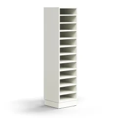Postinlajitteluhylly QBUS 11 hyllytasoa, sokkeli, 1636x400x400 mm, valkoinen