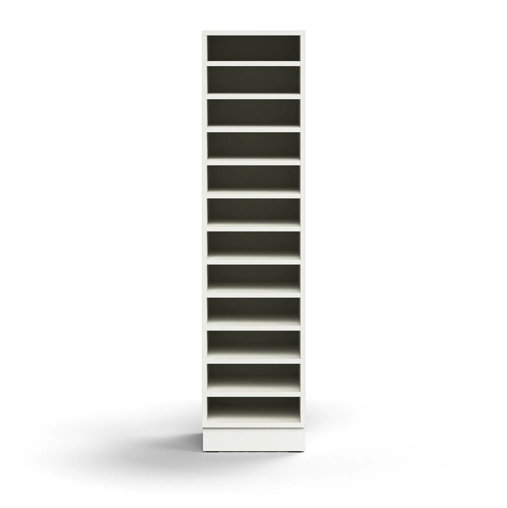 Postinlajitteluhylly QBUS 11 hyllytasoa, sokkeli, 1636x400x400 mm, valkoinen