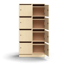 Postinlajittelukaappi QBUS 8 lokeroa, sokkeli, 1636x800x420 mm, koivu