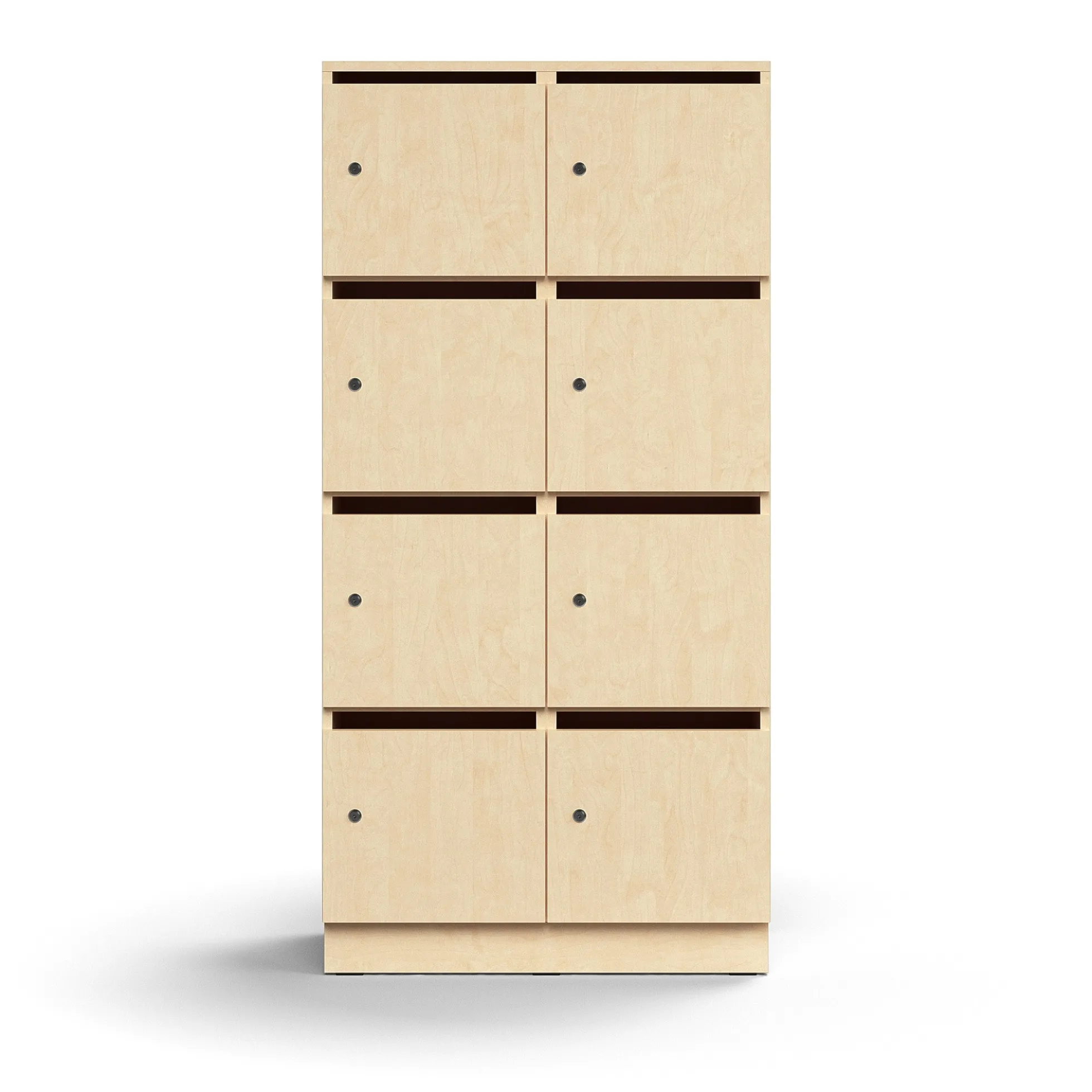 Postinlajittelukaappi QBUS 8 lokeroa, sokkeli, 1636x800x420 mm, koivu