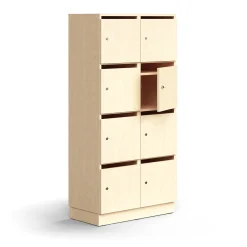 Postinlajittelukaappi QBUS 8 lokeroa, sokkeli, 1636x800x420 mm, koivu