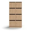 Postinlajittelukaappi QBUS 8 lokeroa, sokkeli, 1636x800x420 mm, tammi