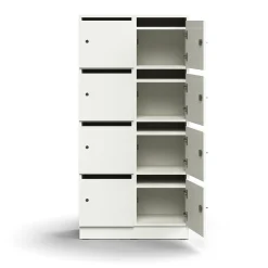 Postinlajittelukaappi QBUS 8 lokeroa, sokkeli, 1636x800x420 mm, valkoinen