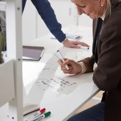Projektipöytä TEAMWORK Pyörällinen, tarvikelaatikko, työkalupaneeli, valkoinen, valkotaulupöytälevy