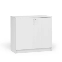 Puinen säilytyskaappi THEO 900x1000x320 mm, lukittava, valkoinen