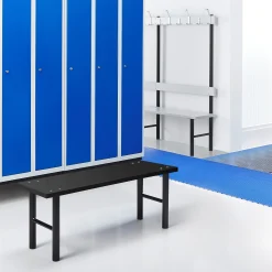 Pukuhuoneen penkki STADIUM 1000x360x430 mm, musta, musta